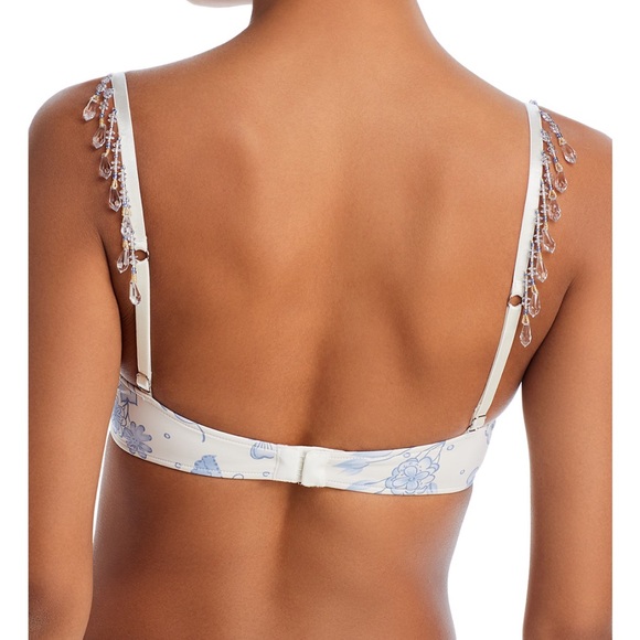 Frankie's Bikinis White and Blue Floral Bikini - Picture 5 of 5